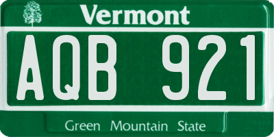 VT license plate AQB921