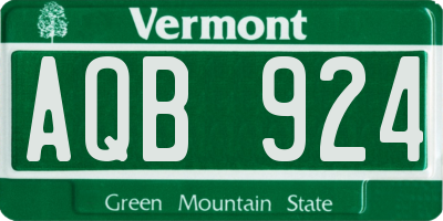 VT license plate AQB924