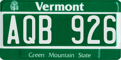 VT license plate AQB926