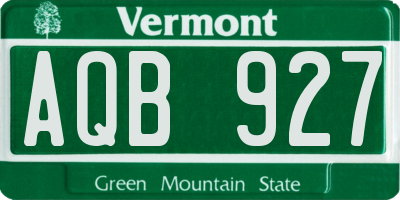 VT license plate AQB927