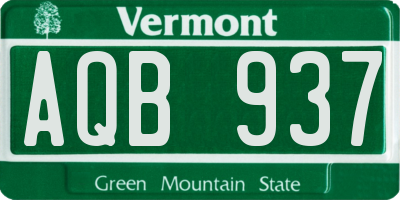 VT license plate AQB937