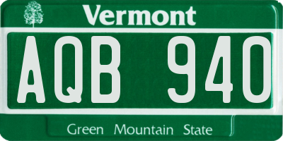 VT license plate AQB940
