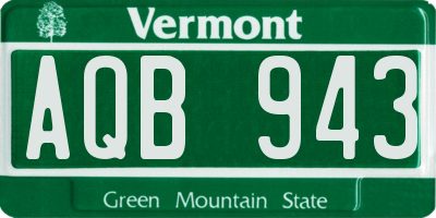 VT license plate AQB943