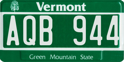 VT license plate AQB944