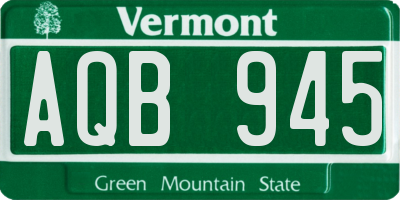 VT license plate AQB945