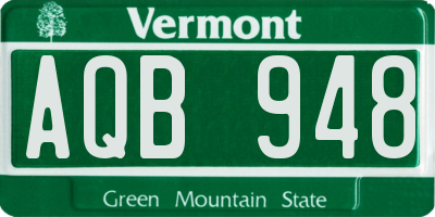 VT license plate AQB948