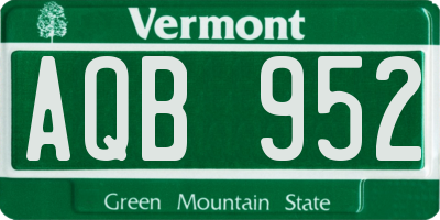 VT license plate AQB952