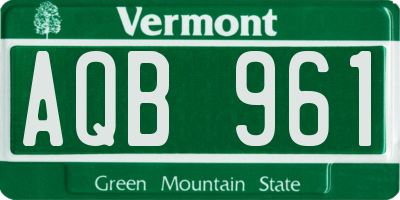 VT license plate AQB961