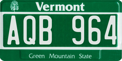 VT license plate AQB964