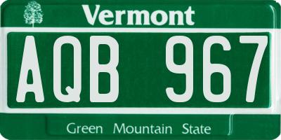 VT license plate AQB967