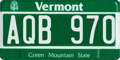 VT license plate AQB970