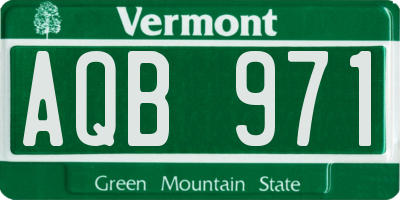 VT license plate AQB971