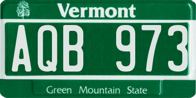 VT license plate AQB973