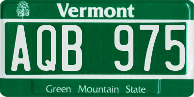 VT license plate AQB975