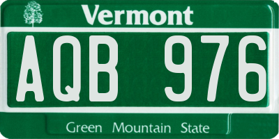 VT license plate AQB976