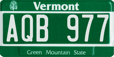 VT license plate AQB977