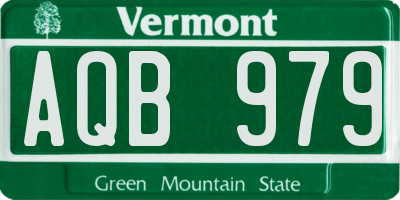 VT license plate AQB979