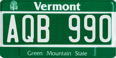 VT license plate AQB990