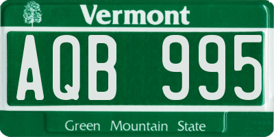VT license plate AQB995
