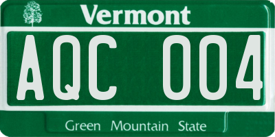 VT license plate AQC004