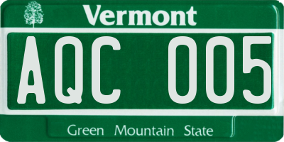 VT license plate AQC005