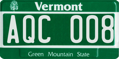 VT license plate AQC008