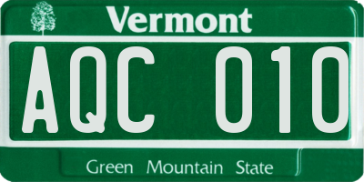 VT license plate AQC010