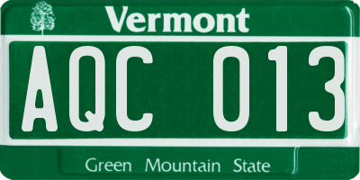 VT license plate AQC013