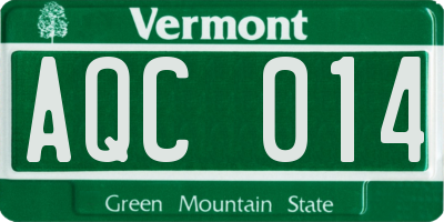 VT license plate AQC014