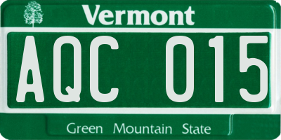 VT license plate AQC015