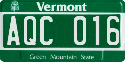 VT license plate AQC016