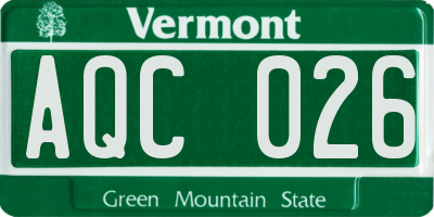 VT license plate AQC026