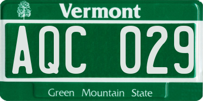 VT license plate AQC029