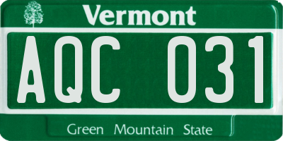 VT license plate AQC031