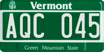 VT license plate AQC045