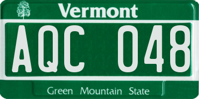VT license plate AQC048