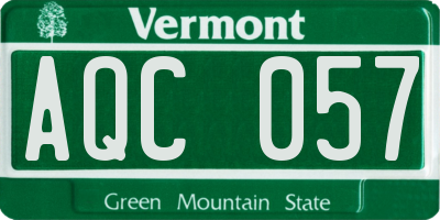 VT license plate AQC057