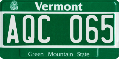 VT license plate AQC065
