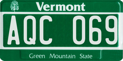 VT license plate AQC069