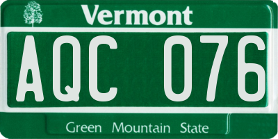 VT license plate AQC076