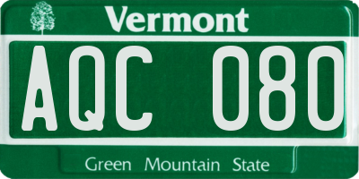 VT license plate AQC080