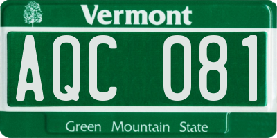 VT license plate AQC081