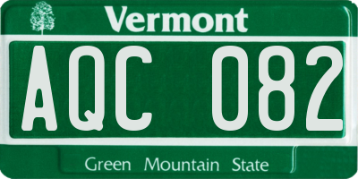 VT license plate AQC082