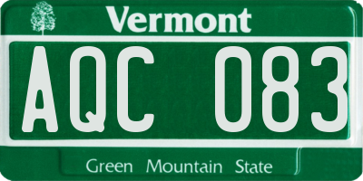 VT license plate AQC083