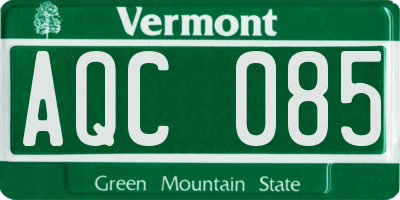 VT license plate AQC085