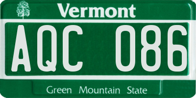 VT license plate AQC086