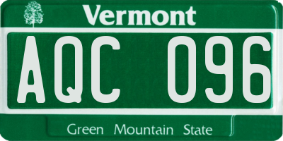 VT license plate AQC096