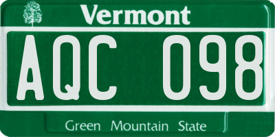 VT license plate AQC098