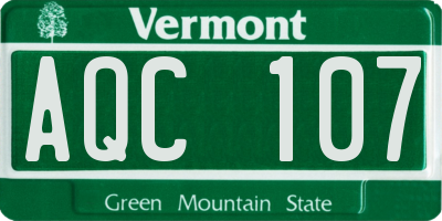 VT license plate AQC107