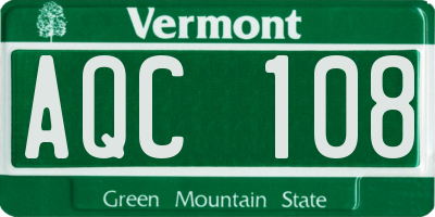 VT license plate AQC108